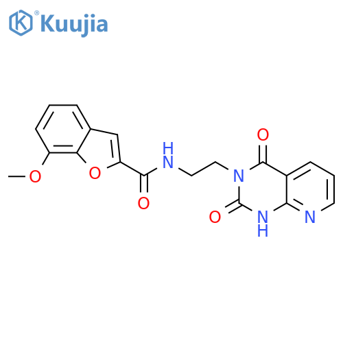 N-(2-{2,4-dioxo-1H,2H,3H,4H-pyrido[2,3-d]pyrimidin-3-yl}ethyl)-7-methoxy-1-benzofuran-2-carboxamide structure