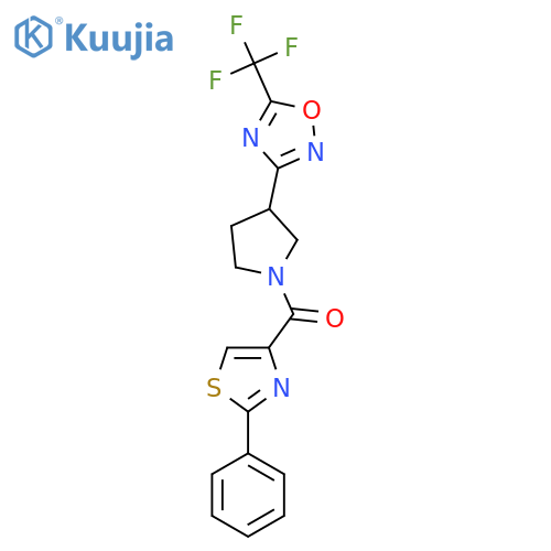 3-1-(2-phenyl-1,3-thiazole-4-carbonyl)pyrrolidin-3-yl-5-(trifluoromethyl)-1,2,4-oxadiazole structure
