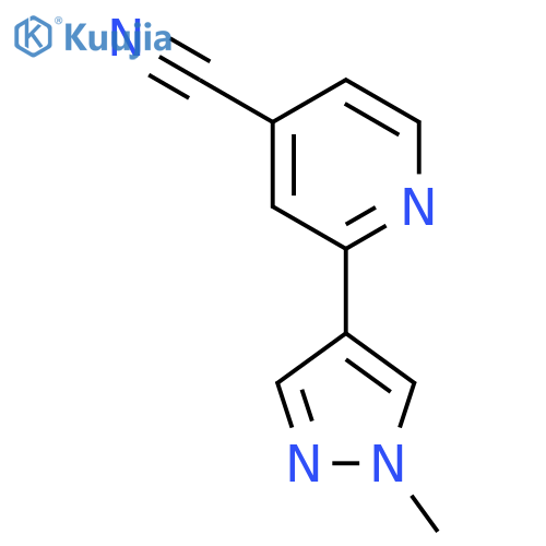 2-(1-methyl-1H-pyrazol-4-yl)pyridine-4-carbonitrile structure