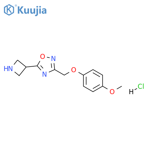 5-(azetidin-3-yl)-3-(4-methoxyphenoxy)methyl-1,2,4-oxadiazole hydrochloride structure