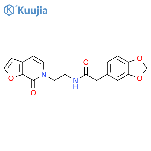 2-(2H-1,3-benzodioxol-5-yl)-N-(2-{7-oxo-6H,7H-furo[2,3-c]pyridin-6-yl}ethyl)acetamide structure