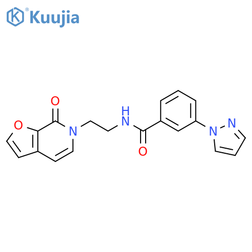 N-(2-{7-oxo-6H,7H-furo2,3-cpyridin-6-yl}ethyl)-3-(1H-pyrazol-1-yl)benzamide structure