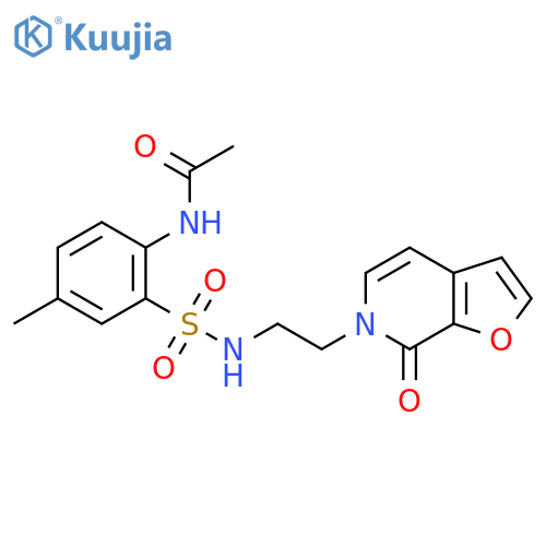 N-{4-methyl-2-(2-{7-oxo-6H,7H-furo2,3-cpyridin-6-yl}ethyl)sulfamoylphenyl}acetamide structure