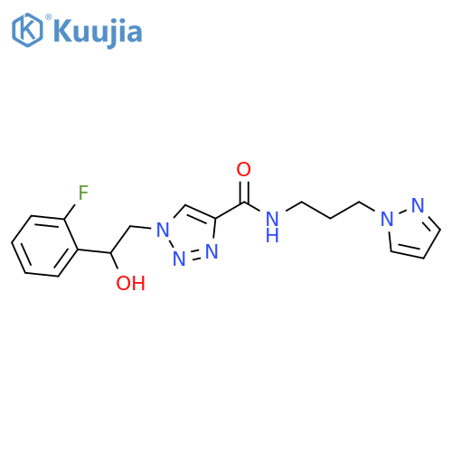 1-[2-(2-Fluorophenyl)-2-hydroxyethyl]-N-[3-(1H-pyrazol-1-yl)propyl]-1H-1,2,3-triazole-4-carboxamide structure