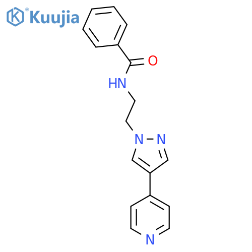 N-{2-4-(pyridin-4-yl)-1H-pyrazol-1-ylethyl}benzamide structure