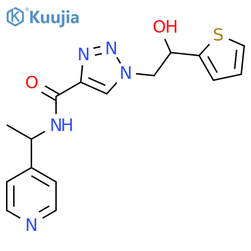 1-2-hydroxy-2-(thiophen-2-yl)ethyl-N-1-(pyridin-4-yl)ethyl-1H-1,2,3-triazole-4-carboxamide structure