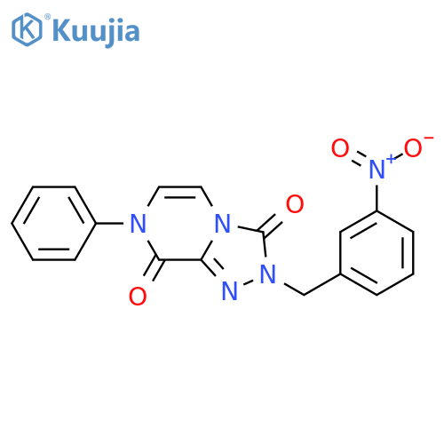 2-[(3-nitrophenyl)methyl]-7-phenyl-2H,3H,7H,8H-[1,2,4]triazolo[4,3-a]pyrazine-3,8-dione structure