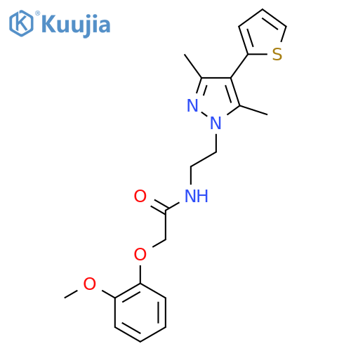 N-{2-[3,5-dimethyl-4-(thiophen-2-yl)-1H-pyrazol-1-yl]ethyl}-2-(2-methoxyphenoxy)acetamide structure