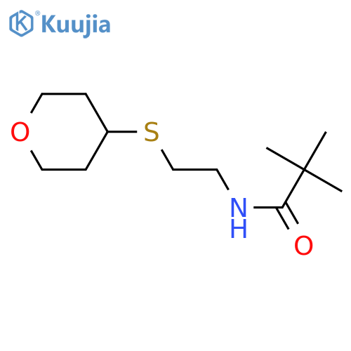 2,2-dimethyl-N-[2-(oxan-4-ylsulfanyl)ethyl]propanamide structure