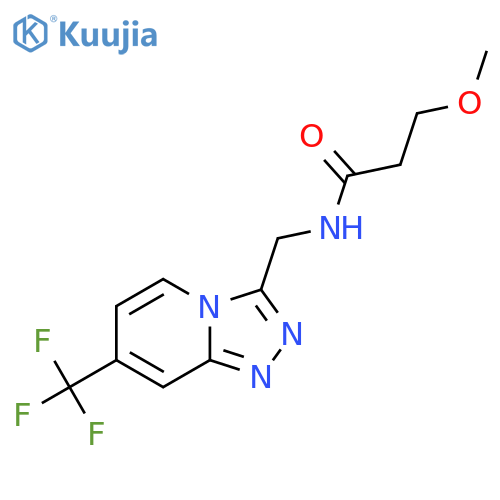 3-methoxy-N-{[7-(trifluoromethyl)-[1,2,4]triazolo[4,3-a]pyridin-3-yl]methyl}propanamide structure