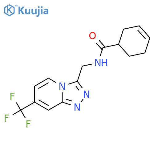 N-{[7-(trifluoromethyl)-[1,2,4]triazolo[4,3-a]pyridin-3-yl]methyl}cyclohex-3-ene-1-carboxamide structure