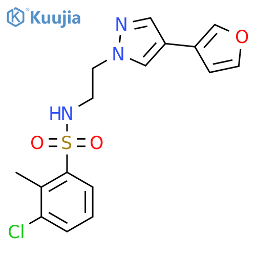 3-chloro-N-{2-[4-(furan-3-yl)-1H-pyrazol-1-yl]ethyl}-2-methylbenzene-1-sulfonamide structure