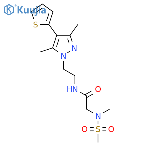 N-{2-[3,5-dimethyl-4-(thiophen-2-yl)-1H-pyrazol-1-yl]ethyl}-2-(N-methylmethanesulfonamido)acetamide structure