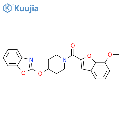 [4-(1,3-benzoxazol-2-yloxy)piperidin-1-yl]-(7-methoxy-1-benzofuran-2-yl)methanone structure