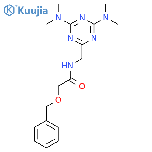 2-(benzyloxy)-N-{4,6-bis(dimethylamino)-1,3,5-triazin-2-ylmethyl}acetamide structure
