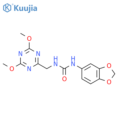 3-(2H-1,3-benzodioxol-5-yl)-1-(4,6-dimethoxy-1,3,5-triazin-2-yl)methylurea structure