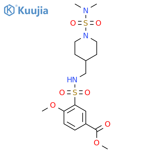 methyl 3-({[1-(dimethylsulfamoyl)piperidin-4-yl]methyl}sulfamoyl)-4-methoxybenzoate structure