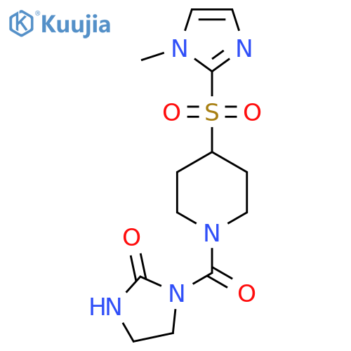1-[4-(1-methylimidazol-2-yl)sulfonylpiperidine-1-carbonyl]imidazolidin-2-one structure