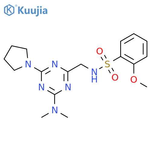 N-{4-(dimethylamino)-6-(pyrrolidin-1-yl)-1,3,5-triazin-2-ylmethyl}-2-methoxybenzene-1-sulfonamide structure