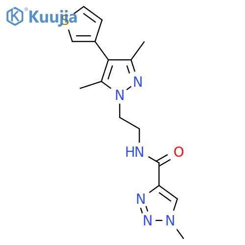 N-{2-3,5-dimethyl-4-(thiophen-3-yl)-1H-pyrazol-1-ylethyl}-1-methyl-1H-1,2,3-triazole-4-carboxamide structure