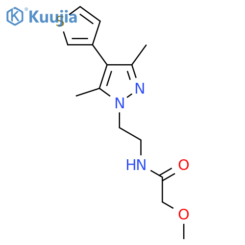N-{2-[3,5-dimethyl-4-(thiophen-3-yl)-1H-pyrazol-1-yl]ethyl}-2-methoxyacetamide structure