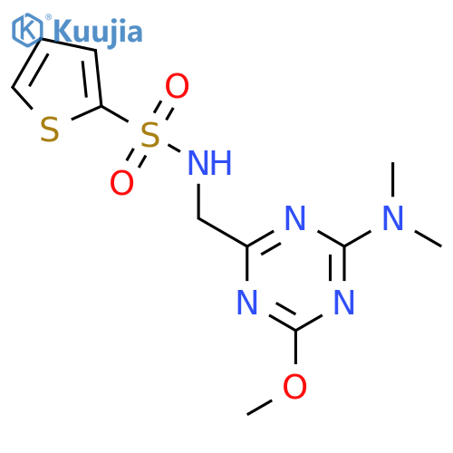 N-{4-(dimethylamino)-6-methoxy-1,3,5-triazin-2-ylmethyl}thiophene-2-sulfonamide structure