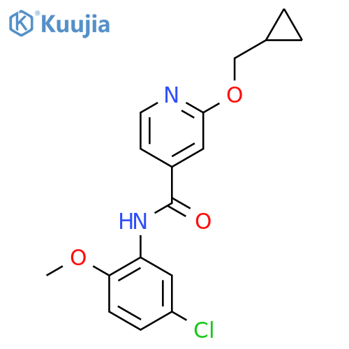 N-(5-chloro-2-methoxyphenyl)-2-(cyclopropylmethoxy)isonicotinamide structure