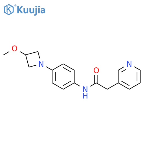 N-(4-(3-methoxyazetidin-1-yl)phenyl)-2-(pyridin-3-yl)acetamide structure