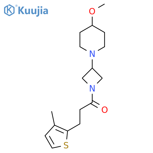 1-(3-(4-Methoxypiperidin-1-yl)azetidin-1-yl)-3-(3-methylthiophen-2-yl)propan-1-one structure