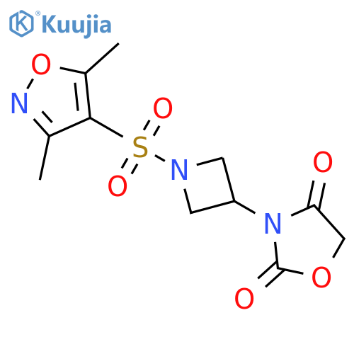 3-[1-[(3,5-dimethyl-1,2-oxazol-4-yl)sulfonyl]azetidin-3-yl]-1,3-oxazolidine-2,4-dione structure