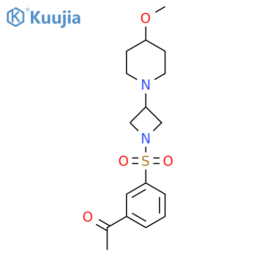 1-(3-((3-(4-Methoxypiperidin-1-yl)azetidin-1-yl)sulfonyl)phenyl)ethanone structure
