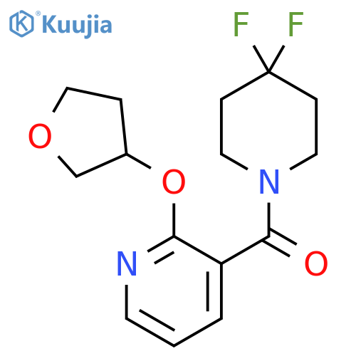 (4,4-Difluoropiperidin-1-yl)(2-((tetrahydrofuran-3-yl)oxy)pyridin-3-yl)methanone structure