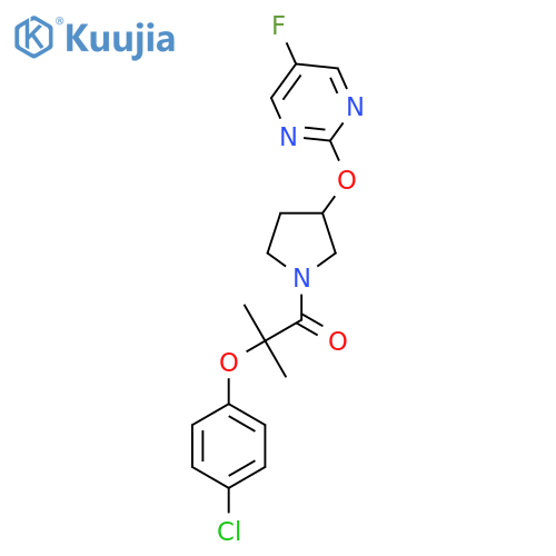 2-(4-Chlorophenoxy)-1-(3-((5-fluoropyrimidin-2-yl)oxy)pyrrolidin-1-yl)-2-methylpropan-1-one structure