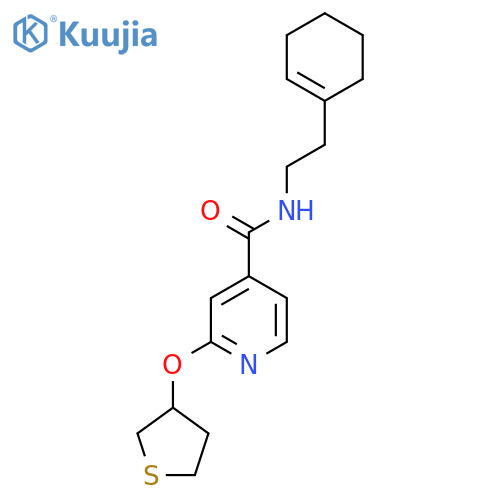 N-(2-(cyclohex-1-en-1-yl)ethyl)-2-((tetrahydrothiophen-3-yl)oxy)isonicotinamide structure