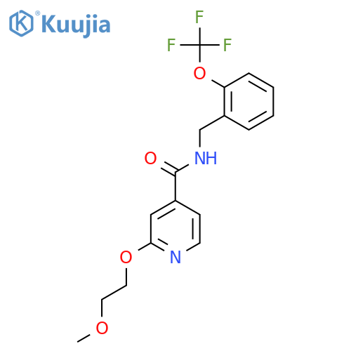 2-(2-methoxyethoxy)-N-(2-(trifluoromethoxy)benzyl)isonicotinamide structure