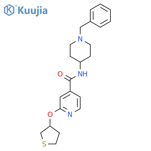 N-(1-benzylpiperidin-4-yl)-2-((tetrahydrothiophen-3-yl)oxy)isonicotinamide structure