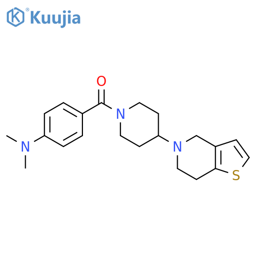 [4-(6,7-dihydro-4H-thieno[3,2-c]pyridin-5-yl)piperidin-1-yl]-[4-(dimethylamino)phenyl]methanone structure