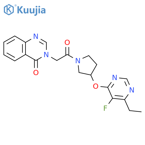 3-(2-(3-((6-ethyl-5-fluoropyrimidin-4-yl)oxy)pyrrolidin-1-yl)-2-oxoethyl)quinazolin-4(3H)-one structure