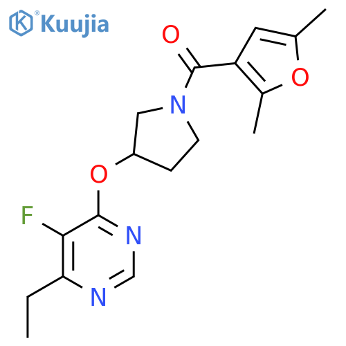 (2,5-Dimethylfuran-3-yl)(3-((6-ethyl-5-fluoropyrimidin-4-yl)oxy)pyrrolidin-1-yl)methanone structure