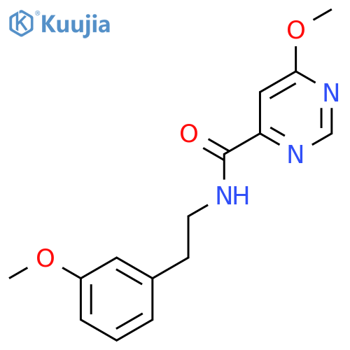 6-methoxy-N-[2-(3-methoxyphenyl)ethyl]pyrimidine-4-carboxamide structure