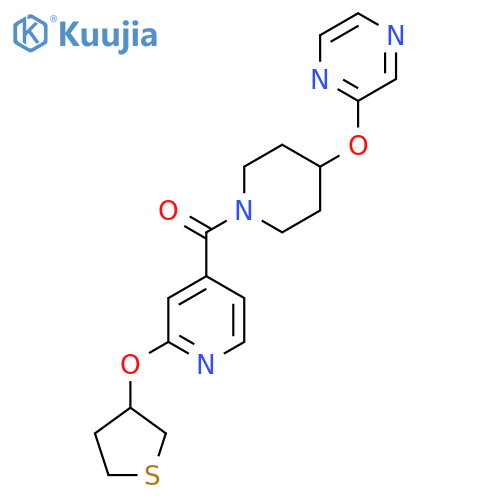 (4-(Pyrazin-2-yloxy)piperidin-1-yl)(2-((tetrahydrothiophen-3-yl)oxy)pyridin-4-yl)methanone structure