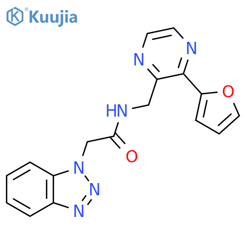 2-(1H-1,2,3-benzotriazol-1-yl)-N-{[3-(furan-2-yl)pyrazin-2-yl]methyl}acetamide structure