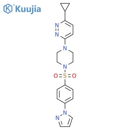 3-cyclopropyl-6-{4-4-(1H-pyrazol-1-yl)benzenesulfonylpiperazin-1-yl}pyridazine structure