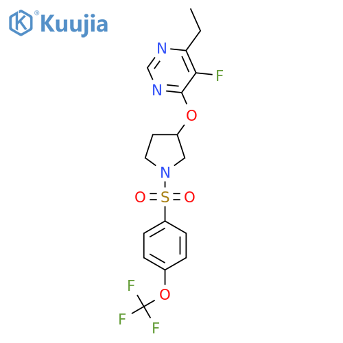 4-Ethyl-5-fluoro-6-((1-((4-(trifluoromethoxy)phenyl)sulfonyl)pyrrolidin-3-yl)oxy)pyrimidine structure