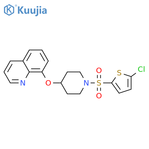 8-[1-(5-chlorothiophen-2-yl)sulfonylpiperidin-4-yl]oxyquinoline structure