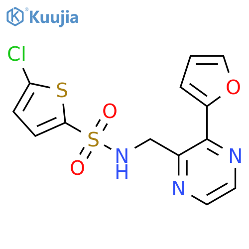 5-chloro-N-{3-(furan-2-yl)pyrazin-2-ylmethyl}thiophene-2-sulfonamide structure