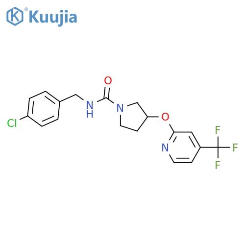 N-[(4-chlorophenyl)methyl]-3-[4-(trifluoromethyl)pyridin-2-yl]oxypyrrolidine-1-carboxamide structure