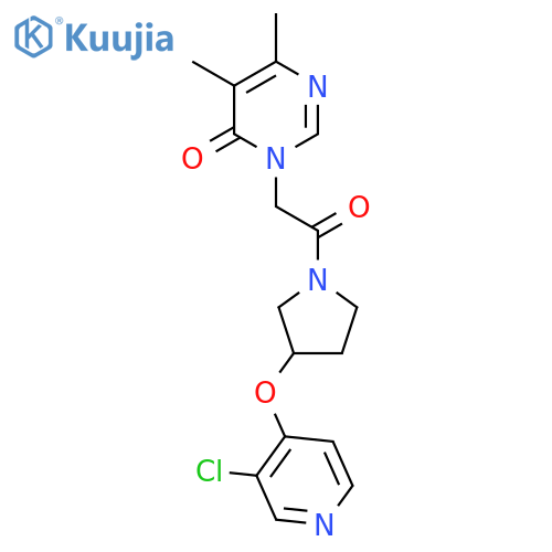 3-(2-(3-((3-chloropyridin-4-yl)oxy)pyrrolidin-1-yl)-2-oxoethyl)-5,6-dimethylpyrimidin-4(3H)-one structure