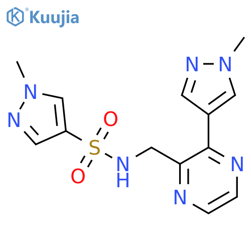 1-methyl-N-{3-(1-methyl-1H-pyrazol-4-yl)pyrazin-2-ylmethyl}-1H-pyrazole-4-sulfonamide structure