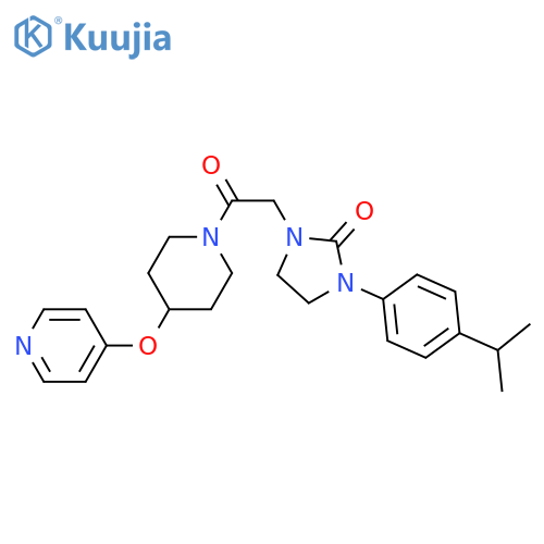 1-{2-oxo-2-[4-(pyridin-4-yloxy)piperidin-1-yl]ethyl}-3-[4-(propan-2-yl)phenyl]imidazolidin-2-one structure
